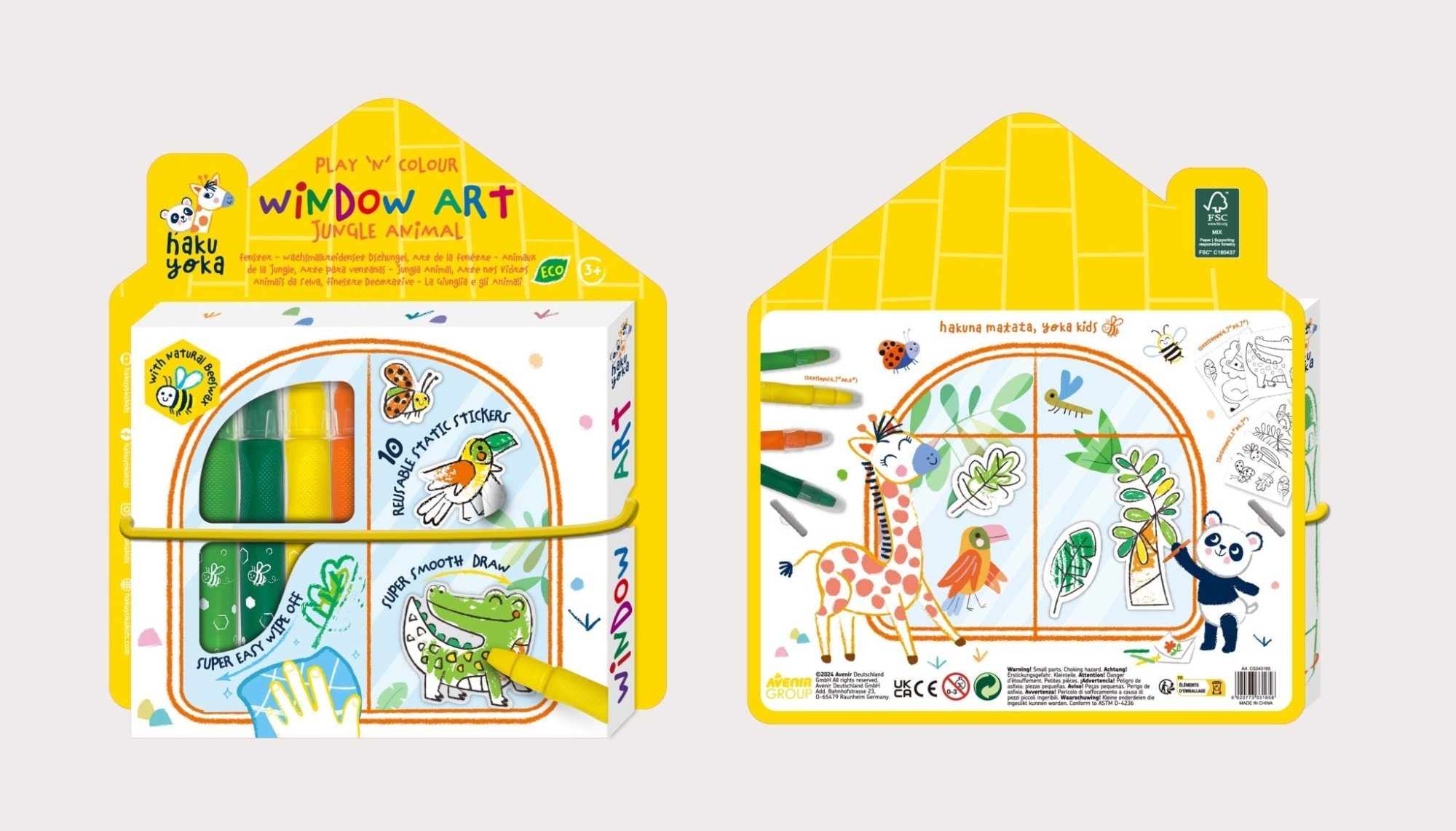 Hakuyoka Window Art Jungle Animal